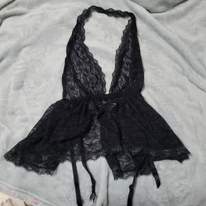Lace halter baby doll